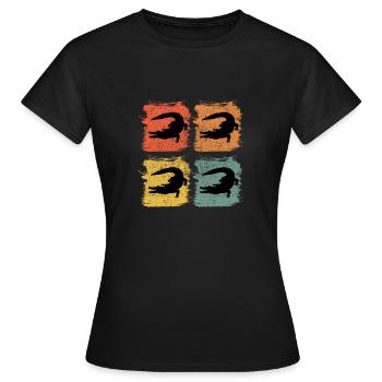 Alligator Retro Pop Art - Women's T-Shirt - black - Front - AI Model Female 172 dark (172cm)