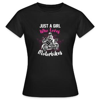 Coole Motorrad Braut Mädchen Geschenkidee - Frauen T-Shirt - Schwarz - Vorne - AI Model Female 172 dark (172cm)