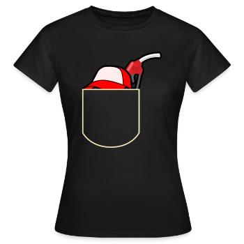 Gasoline Hat In The Pocket Gasoline Crew Gift Idea - Women's T-Shirt - black - Front - AI Model Female 172 dark (172cm)
