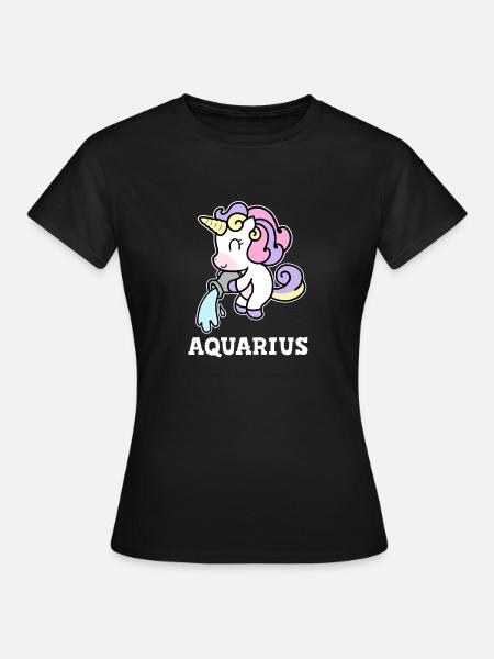Wassermann Sternzeichen Einhorn Kostüm - Frauen T-Shirt - Schwarz