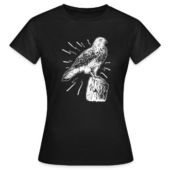 Ornithologie Vogel Liebhaber Bussard Falke Adler - Frauen T-Shirt - Schwarz - Vorne - AI Model Female 172 dark (172cm)