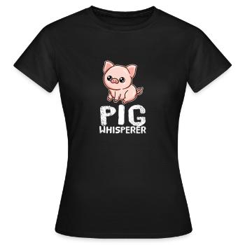 Éleveur de porcs Ferme Porcelets Tracteur Agriculteur - T-shirt Femme - noir - Devant - AI Model Female 172 dark (172cm)