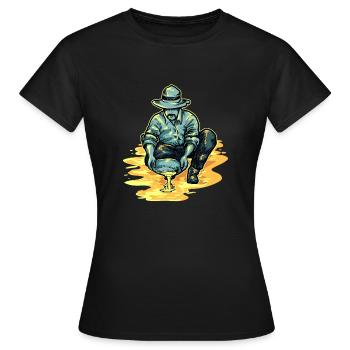 Goldsucher Goldmine Goldwäscher Goldrausch - Frauen T-Shirt - Schwarz - Vorne - AI Model Female 172 dark (172cm)