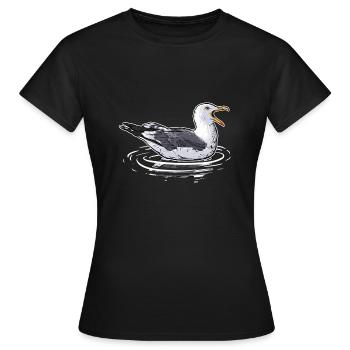 Mouettes Oiseaux de mer Océan Oiseaux de mer Oiseaux de mer - T-shirt Femme - noir - Devant - AI Model Female 172 dark (172cm)