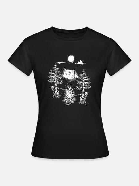 Outdoor Camping Liebhaber Baumhaus Wald Campen - Frauen T-Shirt - Schwarz