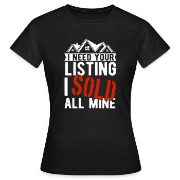 Agent immobilier Courtier Courtier Maison Vendeur - T-shirt Femme - noir - Devant - AI Model Female 172 dark (172cm)