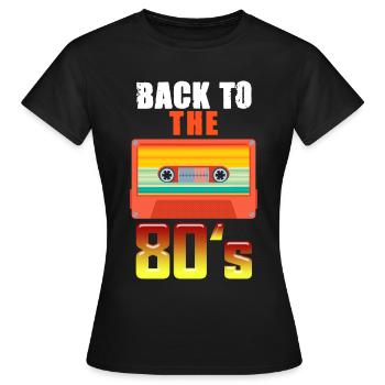 Années 80 Radio Cassette Rétro Vintage - T-shirt Femme - noir - Devant - AI Model Female 172 dark (172cm)