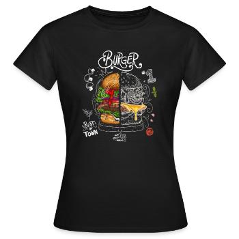 Best Burger Tafel - Rezept - Frauen T-Shirt - Schwarz - Vorne - AI Model Female 172 dark (172cm)