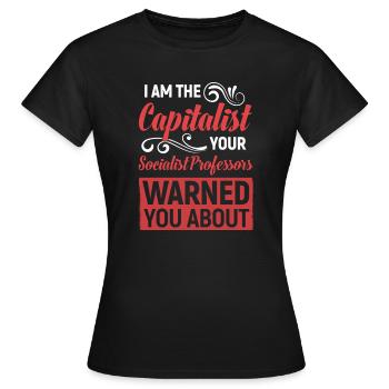 Kapitalist vor dem Professor gewarnt hat - Frauen T-Shirt - Schwarz - Vorne - AI Model Female 172 dark (172cm)