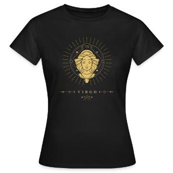 Jungfrau Virgo Sternzeichen - Frauen T-Shirt - Schwarz - Vorne - AI Model Female 172 dark (172cm)