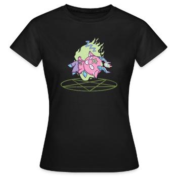 Teufel schläft bei Beschwörung - Frauen T-Shirt - Schwarz - Vorne - AI Model Female 172 dark (172cm)