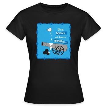 Anti Krieg Spatzen Kanone - Frauen T-Shirt - Schwarz - Vorne - AI Model Female 172 dark (172cm)