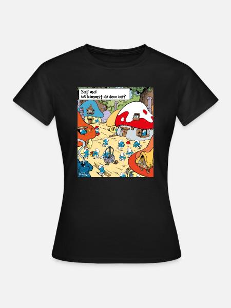 De Smurfen Schlumpfdorf Schlumpfhausen - Vrouwen T-shirt - zwart