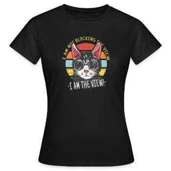 Chat Je ne bloque pas la vue Je suis la vue - T-shirt Femme - noir - Devant - AI Model Female 172 dark (172cm)
