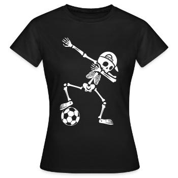 Fußballer Dabbing Skelett Jungen Fußballspieler - Frauen T-Shirt - Schwarz - Vorne - AI Model Female 172 dark (172cm)