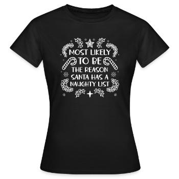 Noël drôle disant Noël coquin - T-shirt Femme - noir - Devant - AI Model Female 172 dark (172cm)
