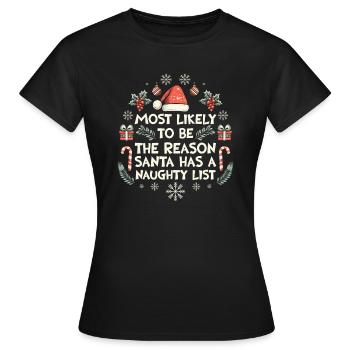 Noël drôle disant Noël coquin - T-shirt Femme - noir - Devant - AI Model Female 172 dark (172cm)