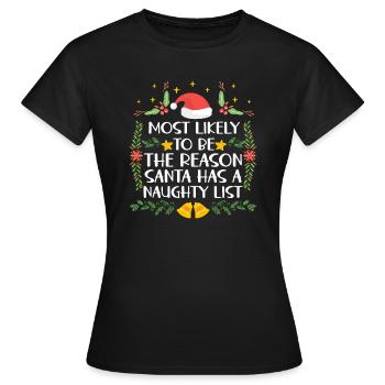Noël Noël Parents Maman Papa Humour Drôle - T-shirt Femme - noir - Devant - AI Model Female 172 dark (172cm)