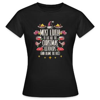 Noël drôle de dire Noël nourriture - T-shirt Femme - noir - Devant - AI Model Female 172 dark (172cm)