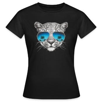 Leopard "Cool" - Frauen T-Shirt - Schwarz - Vorne - AI Model Female 172 dark (172cm)