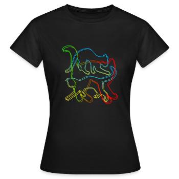 Chats, gueule de bois, chat, meow, cadeau, animal familier, kitty - T-shirt Femme - noir - Devant - AI Model Female 172 dark (172cm)