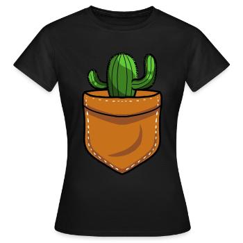 Cactus shrub Cacti prickly garden gardener - Women's T-Shirt - black - Front - AI Model Female 172 dark (172cm)