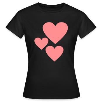 Rosa Herz-Shapes - Frauen T-Shirt - Schwarz - Vorne - AI Model Female 172 dark (172cm)