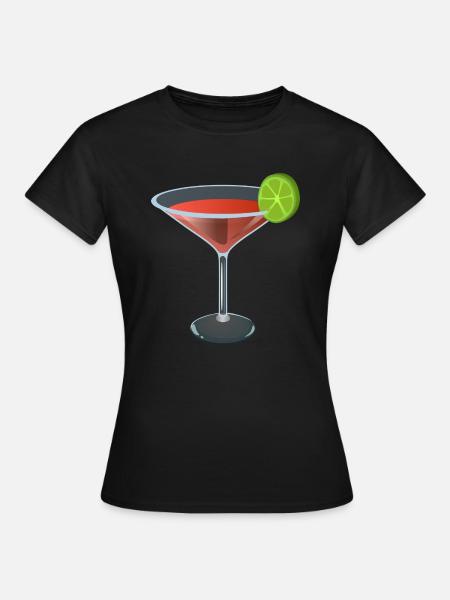Roter Cocktail mit Limette - Frauen T-Shirt - Schwarz