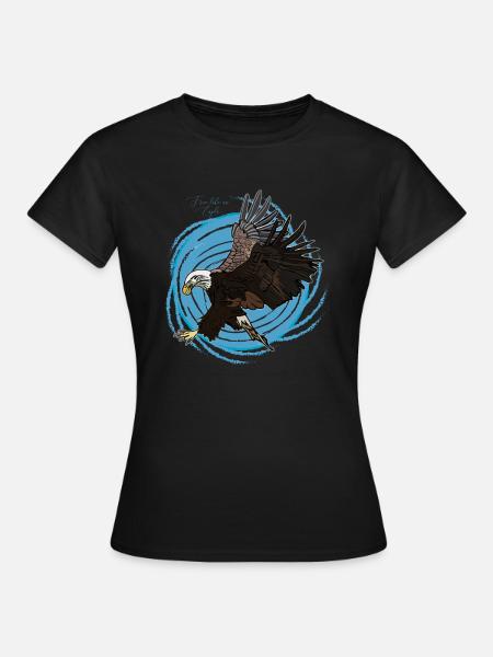 Adler, Eagle, Free - Dame-T-shirt - sort