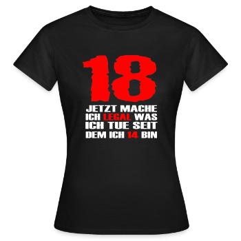 18th birthday - Women's T-Shirt - black - Front - AI Model Female 172 dark (172cm)