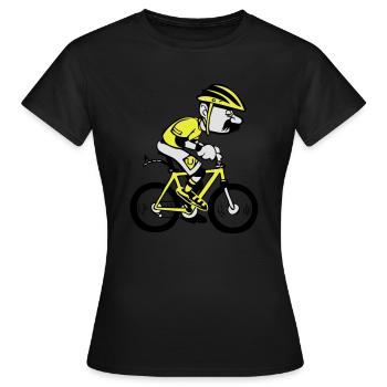 fahrrad witzig comic alter mann - Frauen T-Shirt - Schwarz - Vorne - AI Model Female 172 dark (172cm)
