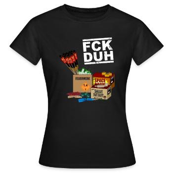 Pyro Silvester Feuerwerk - Frauen T-Shirt - Schwarz - Vorne - AI Model Female 172 dark (172cm)
