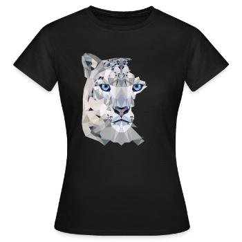 Snow Leopard Split - Frauen T-Shirt - Schwarz - Vorne - AI Model Female 172 dark (172cm)