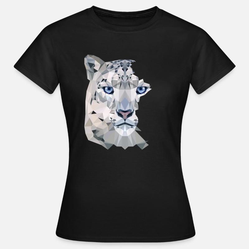 Snow Leopard Split - Frauen T-Shirt - Schwarz