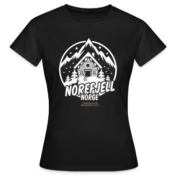 Norefjell Norwegen Ski Resort Design - Frauen T-Shirt - Schwarz - Vorne - AI Model Female 172 dark (172cm)