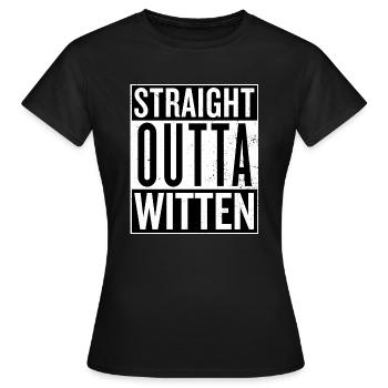Straight outta Witten compton Nordrhein-Westfalen - Frauen T-Shirt - Schwarz - Vorne - AI Model Female 172 dark (172cm)