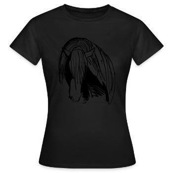 Pferdekopf - Frauen T-Shirt - Schwarz - Vorne - AI Model Female 172 dark (172cm)
