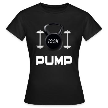 Musculation 100% pompe - T-shirt Femme - noir - Devant - AI Model Female 172 dark (172cm)