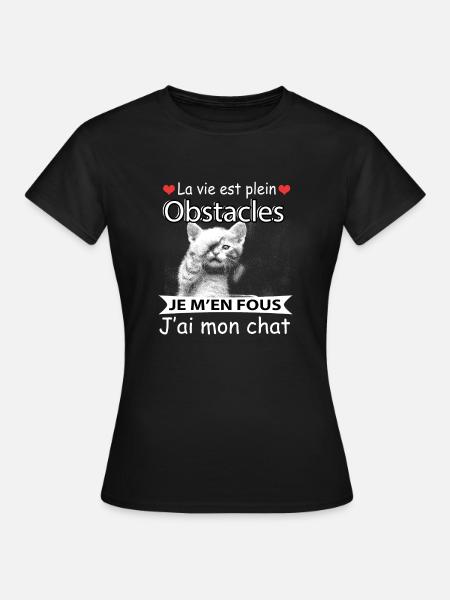 Humour chat - T-shirt Femme - noir