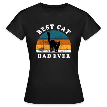Meilleur papa chat de tous les temps - T-shirt Femme - noir - Devant - AI Model Female 172 dark (172cm)