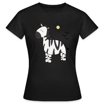 zèbre - T-shirt Femme - noir - Devant - AI Model Female 172 dark (172cm)