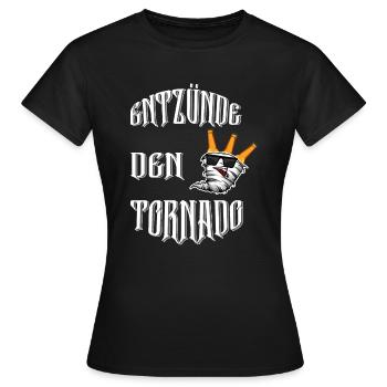Entzünde den Tornado Bier Trinkspiel Entzündet - Frauen T-Shirt - Schwarz - Vorne - AI Model Female 172 dark (172cm)