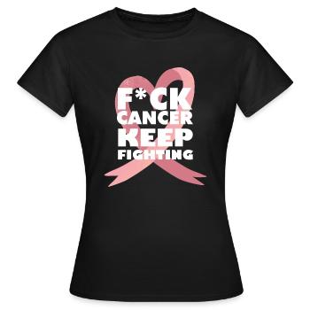 continuer à lutter contre le cancer du sein rose - T-shirt Femme - noir - Devant - AI Model Female 172 dark (172cm)