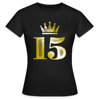 15 Chiffres Couronne Or - T-shirt Femme - noir - Devant - AI Model Female 172 dark (172cm)