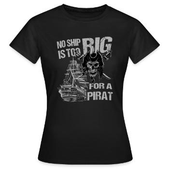 Pirate avec bateau et sabre - T-shirt Femme - noir - Devant - AI Model Female 172 dark (172cm)
