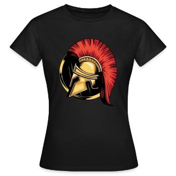 Molon Labe Sparta Casque Spartan Spartacus - T-shirt Femme - noir - Devant - AI Model Female 172 dark (172cm)