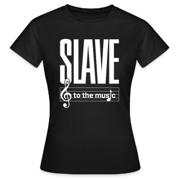 ESCLAVE à la musique blanche - T-shirt Femme - noir - Devant - AI Model Female 172 dark (172cm)