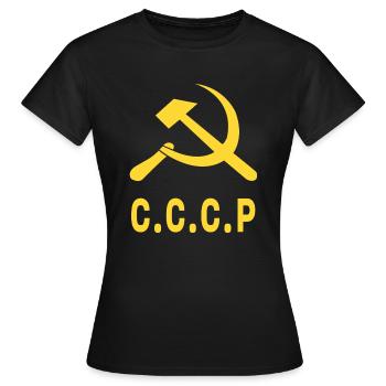 Wappen der Sozialistischen Sowjetrepubliken der UdSSR Russisch - Frauen T-Shirt - Schwarz - Vorne - AI Model Female 172 dark (172cm)