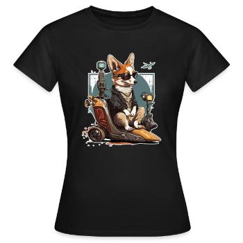 Walisischer Corgi Pembroke - Frauen T-Shirt - Schwarz - Vorne - AI Model Female 172 dark (172cm)