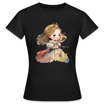 Aquarelle de princesse Aquarelle - T-shirt Femme - noir - Devant - AI Model Female 172 dark (172cm)
